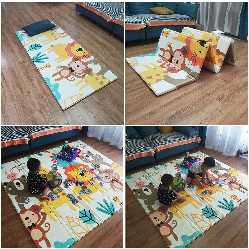 Tapete de jogo dobrável para o bebê, tapete antiderrapante, tapete de jogo de quebra-cabeça, tapete infantil, brinquedo educativo, XPE, 200cm x 180cm