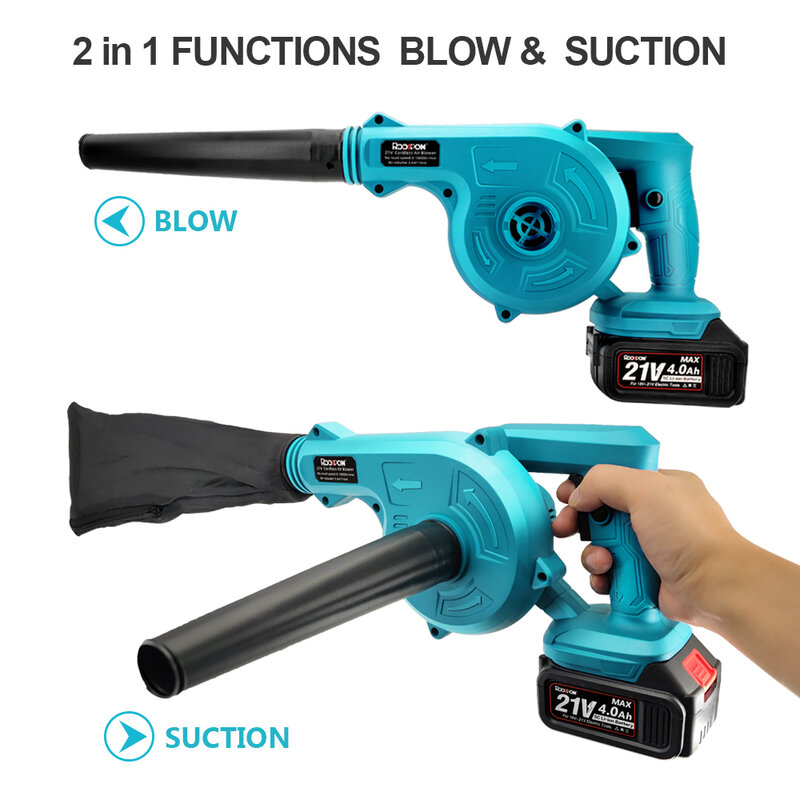 2 in 1 21V Cordless Electric Air Blower & Suction Leaf Computer Dust Cleaner Collector Power Tools For Makita 18V Battery Power