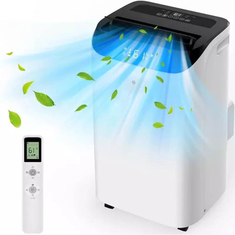 14000 BTU portable air conditioners with remote control, 3-in-1 free standing cooling AC unit with fan & dehumidifier, cools