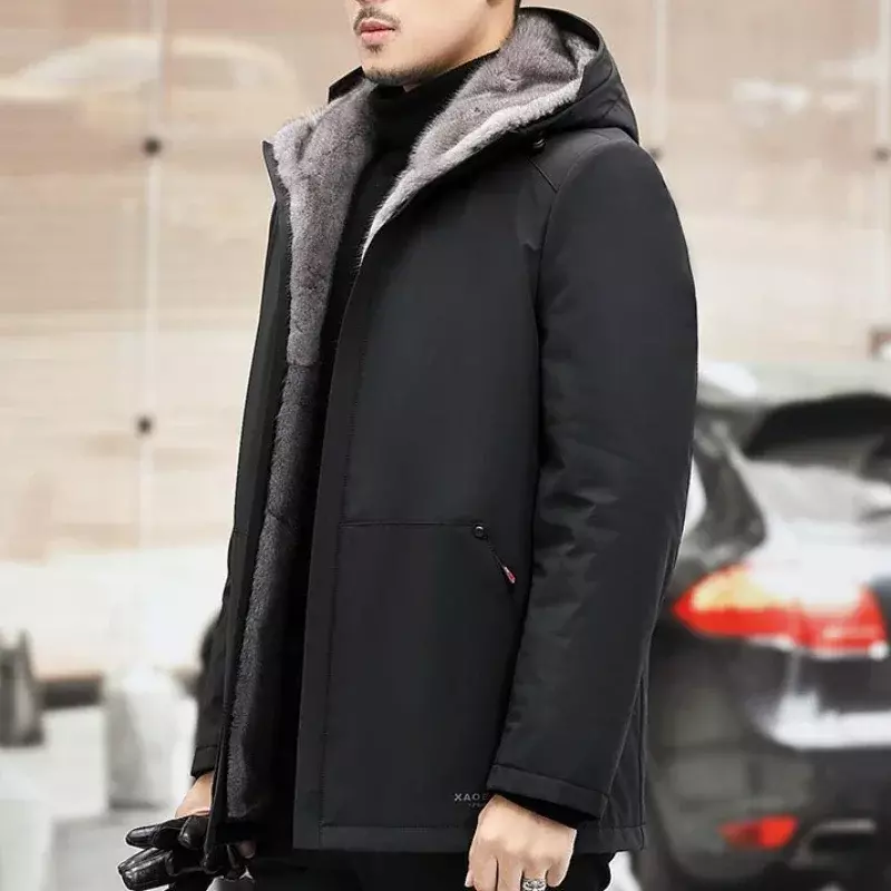 Tcyeek-abrigo de piel de visón extraíble para hombre, chaqueta de piel Real, ropa cálida, informal, a la moda, para invierno