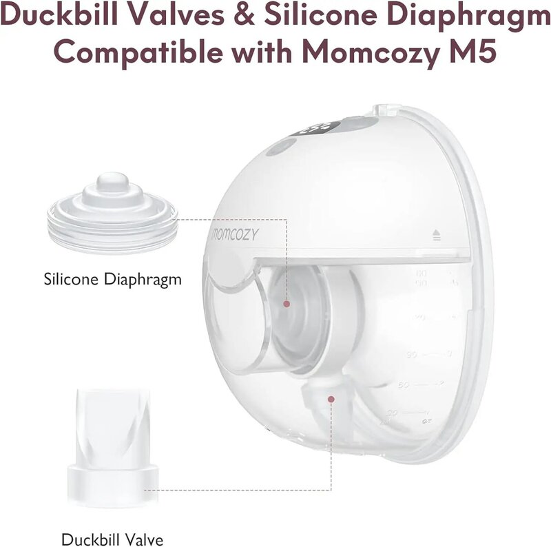 Duckbill válvulas e silicone diafragma, Wearable mama bomba, compatível com Momcozy M5, acessórios