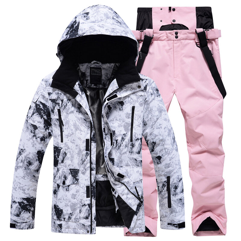 -30 ℃ men and women Ski suit set Suitable for outdoor and indoor skiing activities Windproof, snowproof, warm and breathable