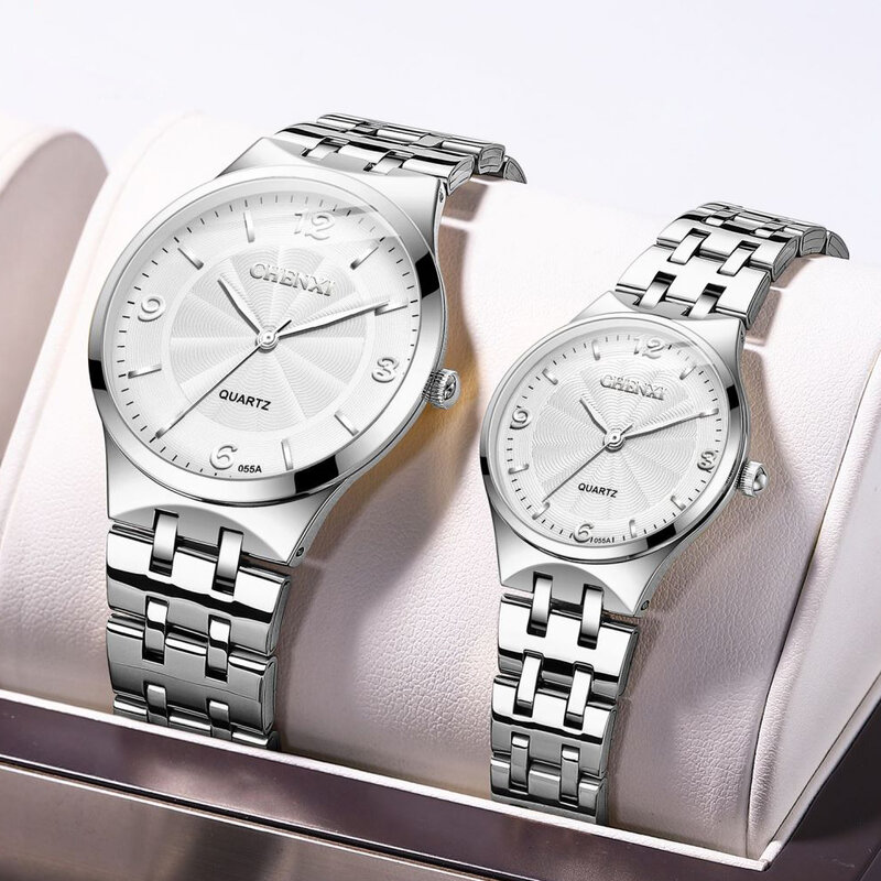 Relógios dos homens 2022 chenxi marca superior de luxo das mulheres dos homens relógio de quartzo casual data aço inoxidável à prova dwaterproof água relógio analógico