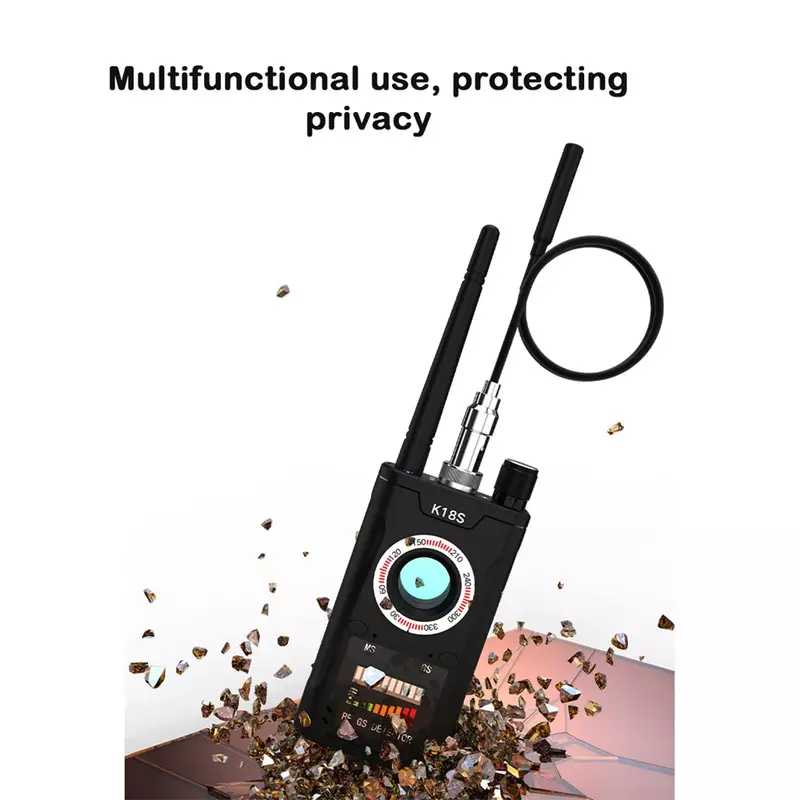 K18S Profissional Anti Spy Detector de câmera escondida, sinal GPS Tracker, Anti Spy Gadgets, WiFi, Bug Finder, Segurança-Proteção