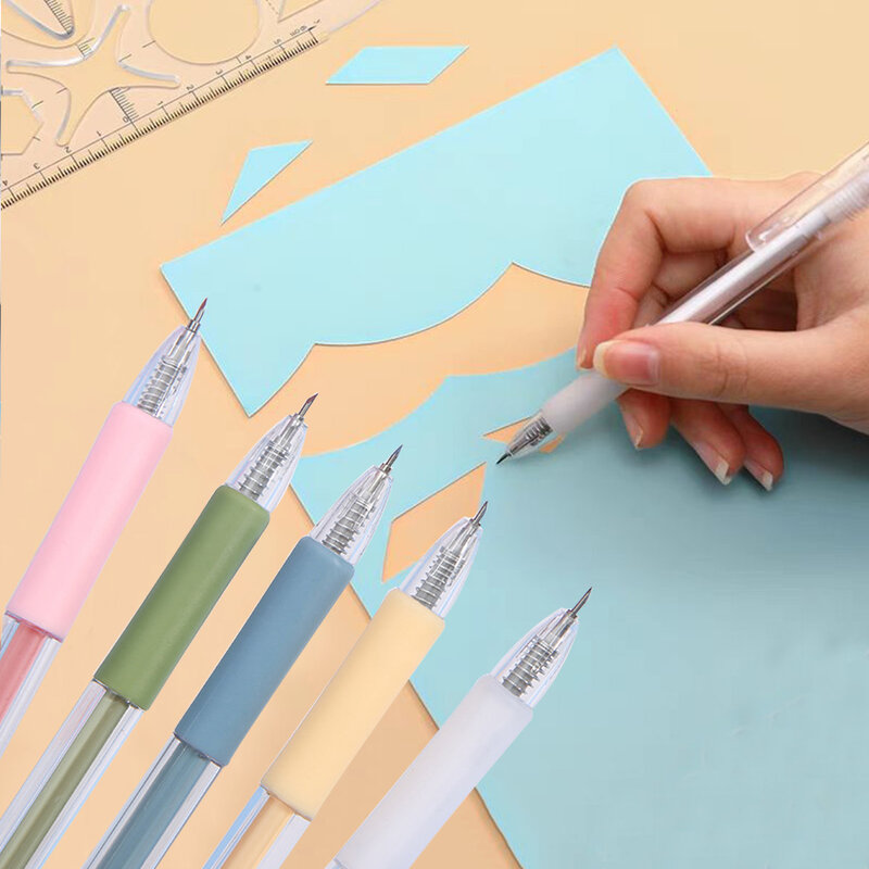 1 buah warna permen Seni utilitas pisau pena stiker Scrapbooking alat pemotong kotak cepat pembuka sekolah kerajinan perlengkapan DIY