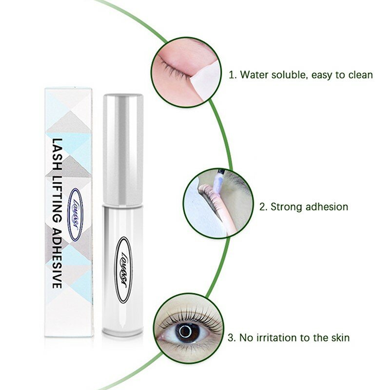 Lem transparan cair Korea bulu mata, 1 buah lem keriting khusus bulu mata tebal lem transparan pengeriting tetap