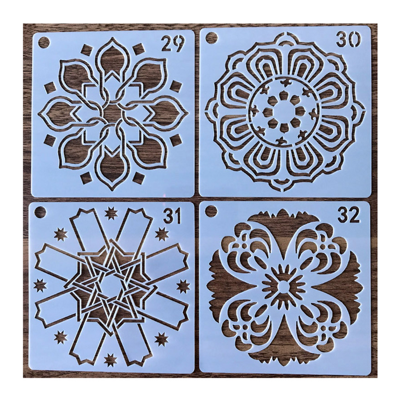 Plantillas de pintura con patrón de Mandala hueco para adultos, decoración de plástico, papel de pared, herramienta de dibujo, diario