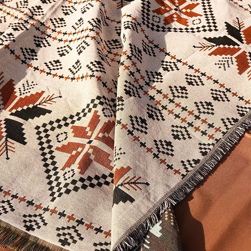 Artystyczny dywan mata piknikowa wycieraczka zewnętrzna artykuły kempingowe sprzęt tkanina na piknik mata odporna na wilgoć w stylu etnicznym