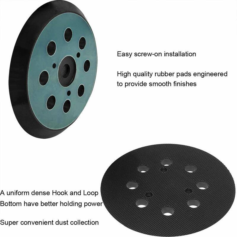 5 Inch 8 Hole Sander Hook and Loop Replacement Sanding Pad for Makita BO5010,BO5030/K,BO5031K,BO5041K,XOB01Z Sander