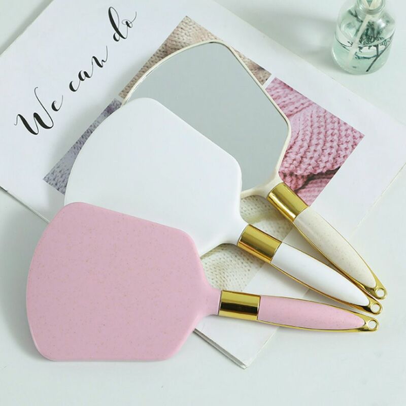 Vintage Handheld Makeup Mirror High-definition with Handle Hand Mirror SPA Salon Makeup Vanity Cosmetic Compact Mirror for Women
