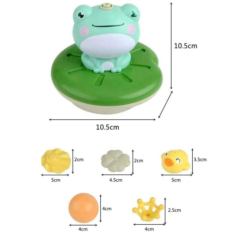 Mainan mandi bayi elektrik, semprotan air mengambang rotasi hijau Forg Sprinkler mainan Shower permainan untuk anak-anak kamar mandi