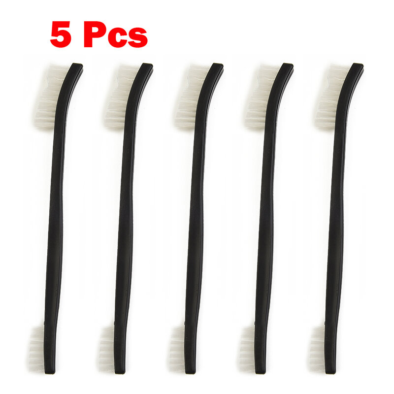 Set di spazzole metalliche a doppia testa da 5 pezzi acciaio ottone Nylon pulizia lucidatura metallo rimozione ruggine spazzolino industriale