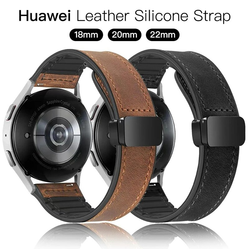 Huawei Watch GT 4 용 가죽 실리콘 스트랩, 41mm 46mm 밴드 손목 밴드, Huawei GT4 GT3 Pro GT2 18mm 20mm 22mm 스트랩