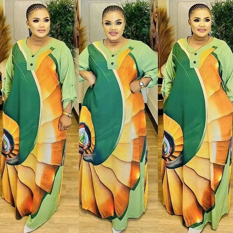 Grote Maat Afrikaanse Jurken Voor Vrouwen Moslim Mode 2024 Boubou Dashiki Traditionele Afrika Kleding Ankara Outfits Avondjurk