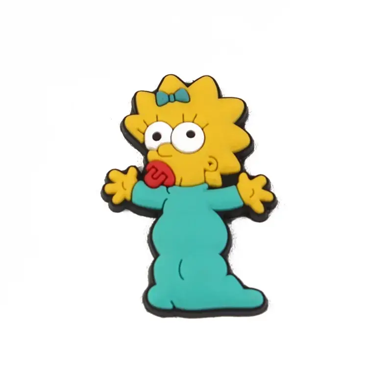 9 Stuks De Simpsons Cartoon Schoen Bedels Crocs Schattige Dieren Decoratie Gesp Pvc Badges Schoen Accessoires Steek Slipper Decoraties