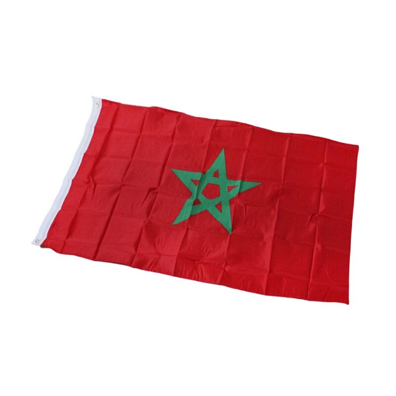 Poliester Maroko untuk Spanduk, Bendera Maroko Taman Poliester Bendera Maroko Banne