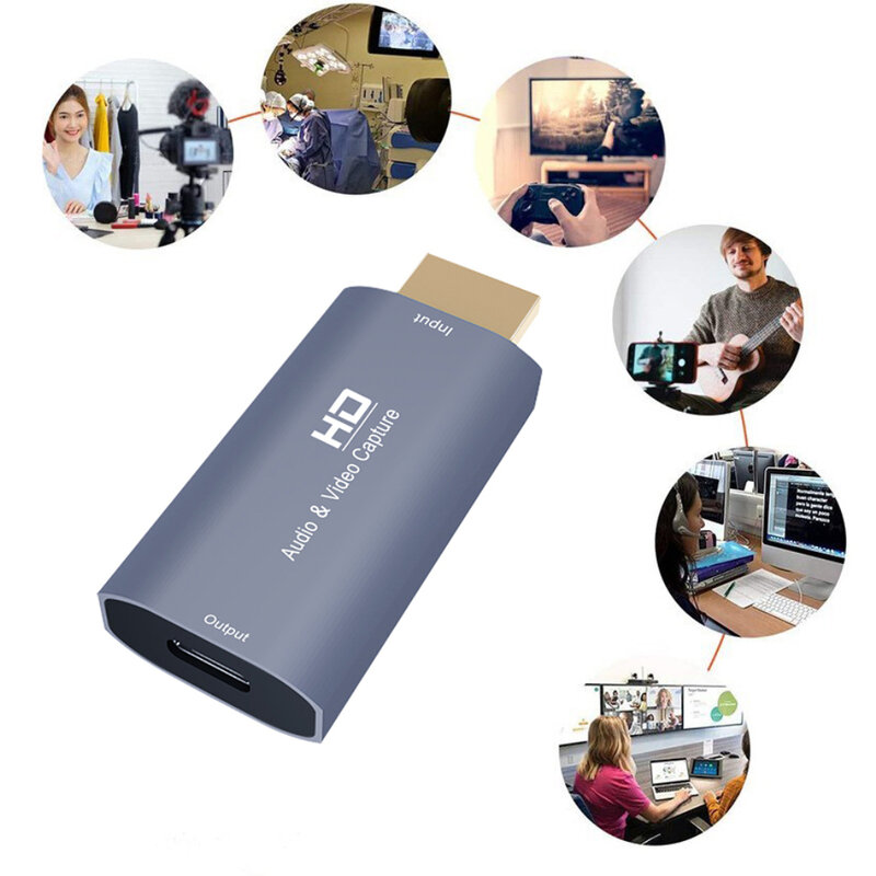 USB Streaming Live Capture Card, Placa de Gravação, 1080P, Tipo C, F para Câmera Switch, 4K, Cartão de captura de vídeo sem fio