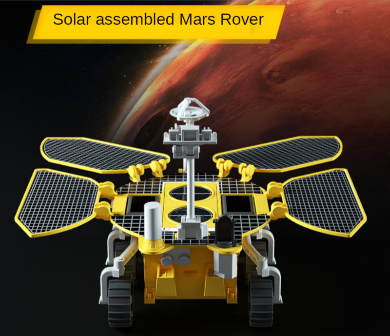 Assemblaggio fai da te Solar Mars Rover Electric Mechanical Car Science Tech Puzzle Toy Bionic Smart Robot Car Toys Education Blocks Toys