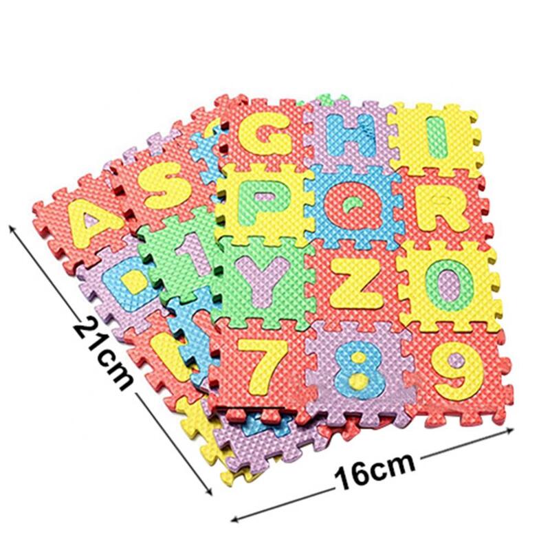 Juego de alfombrillas de juego para niños, esteras de espuma EVA para enseñanza, alfabeto a-z, número 26, juego de 36 piezas