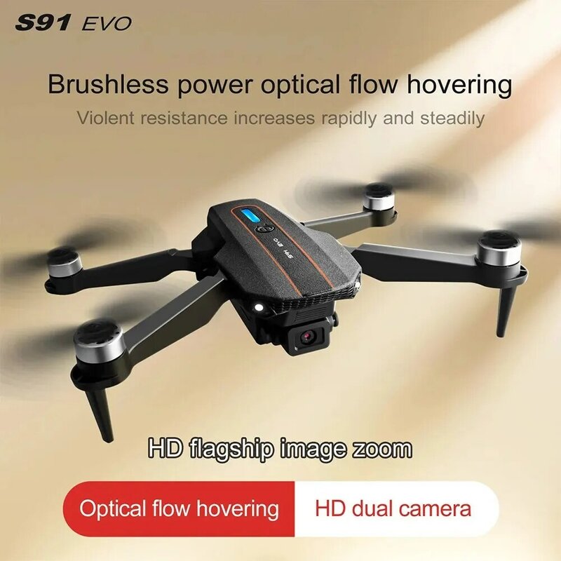 Dron S91 Evo con cámara Dual HD, dispositivo de conmutación remota, posicionamiento de flujo óptico, aeropatín, sin escobillas, fuerte potencia, resistencia al viento, UAV