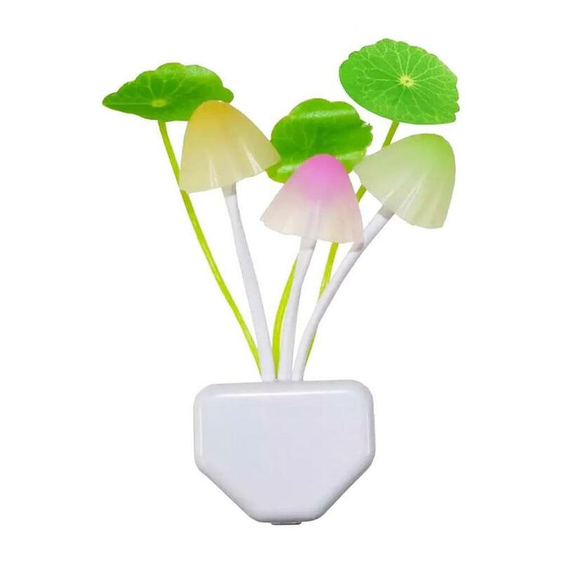 Novelty Lotus Leaf Mushroom Light Control Induction Baby LED Wall Colorful Lamp Decor Accessories Night Bedroom Bedside Cre M1B2