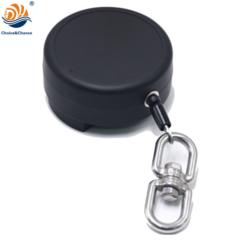 DYH PA66 Material 1.25M  Retractable Tool Lanyard with Carabiner Mount Black for Drop Prevention