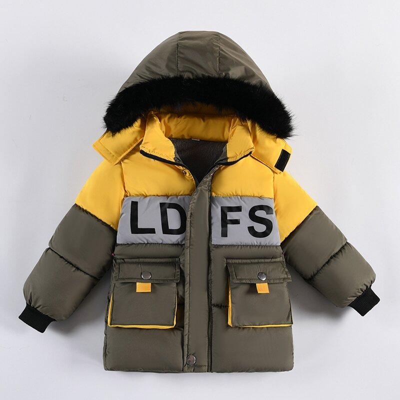 子供のための綿のコートジャケット,防風,2023文字,厚いベルベット,暖かい,冬服,衣類-10度未満
