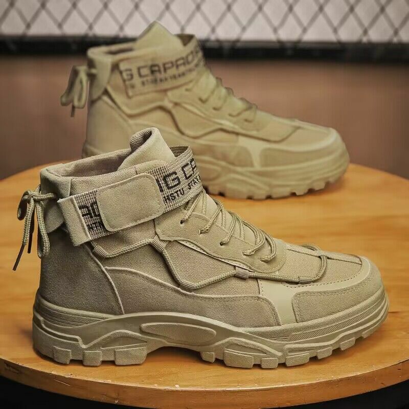 남성용 전술 군사 전투 부츠, 야외 하이킹 겨울 신발, 가벼운 미끄럼 방지, 남성 사막 발목 신발