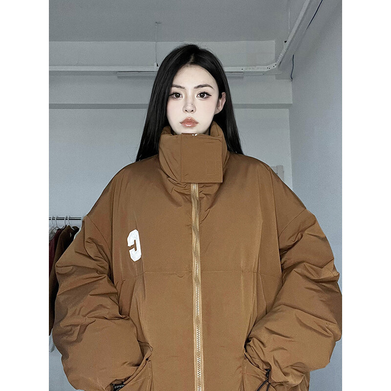 Winter neue Retro lässig locker verdickt warmen Baumwoll mantel koreanische Mode stehen Kragen Brot jacke Frauen Mantel
