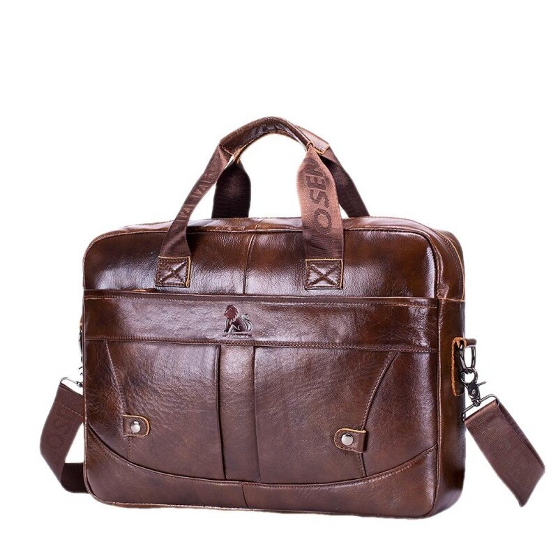 Vintage Echt leder Aktentaschen Männer Business Laptop Taschen Mann lässig Reise Handtaschen männliche Umhängetasche