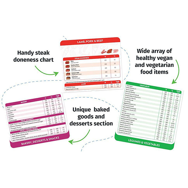 Luft fritte use Kochbuch Kalender magnetisches Spickzettel Lebensmittel Pro Rezepte Kochplan schnelle Referenz anleitung Küchen zubehör