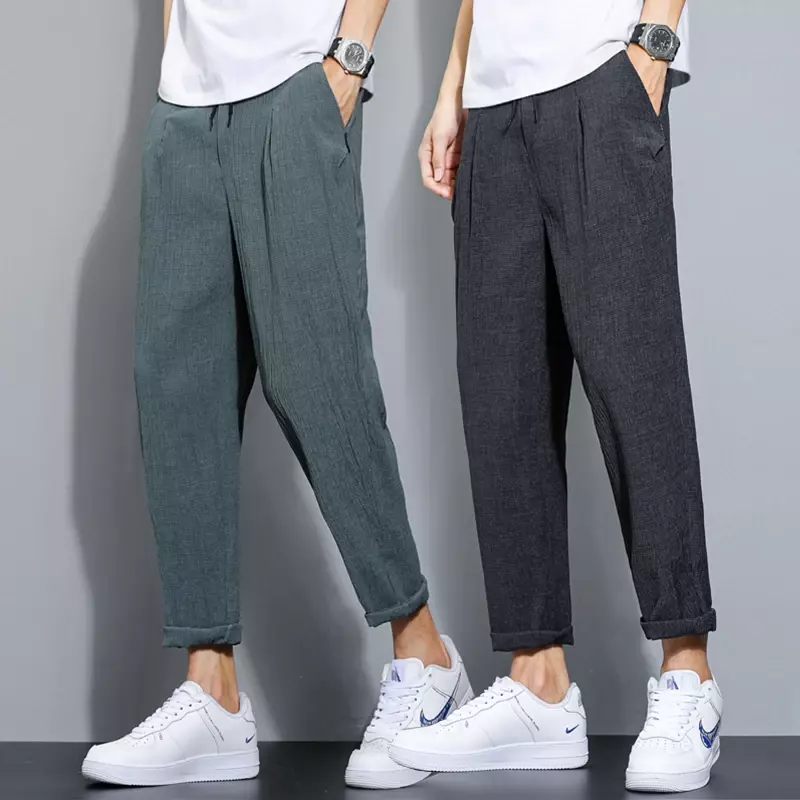 New Men Fashion Long Trousers Breathable Soft Casual Fast Drying Comfortable Solid Color Outdoor Sport Pants