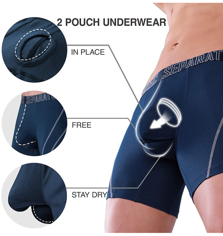 Brand New 3 color Mens Modal Separatec Boxer Underwear Cock Pouch Sexy Sport Boxershorts