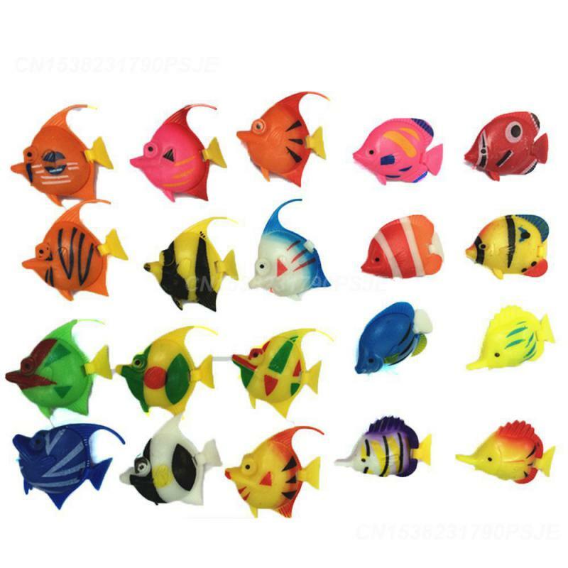 5/10/20PCS Vivid Landscape Colorful Supplies Floating Artificial Fish Aquarium Decorations Landscape Artificial Plastic Fish
