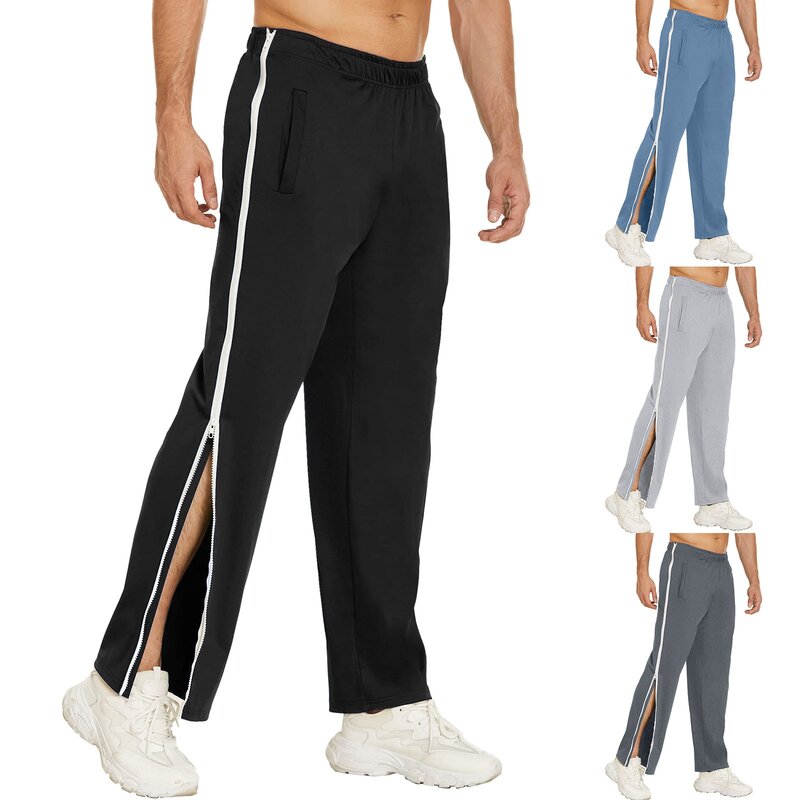 เสื้อผ้าผู้ชายมีกระดุมซิปประกบกางเกงขาดลำลองกางเกงสเวตเตอร์บาสเก็ตบอลมีกระเป๋าใส่ฝึกซ้อม