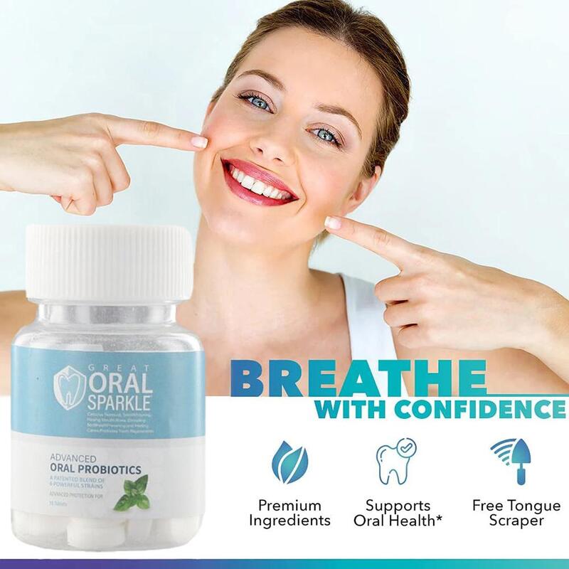 Пробиотик, твердая зубная паста, свежее дыхание, удаление пятен и неприятного дыхания, портативная гранулированная небольшая зубная паста, неприятный запах, свежее ополаскивание для полости рта