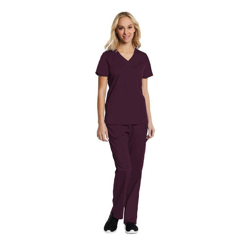 Operating Room Stretch Surgical Gown, Short Sleeve V-neck Nurse Uniform, Hand Washing Gown, Women's Suit