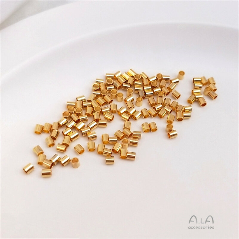 18K Gold-clad Copper Plated Real Gold Platinum Pure Silver Positioning Tube Diy Clamp Flat Fixed Ending Positioning Bead Fitting