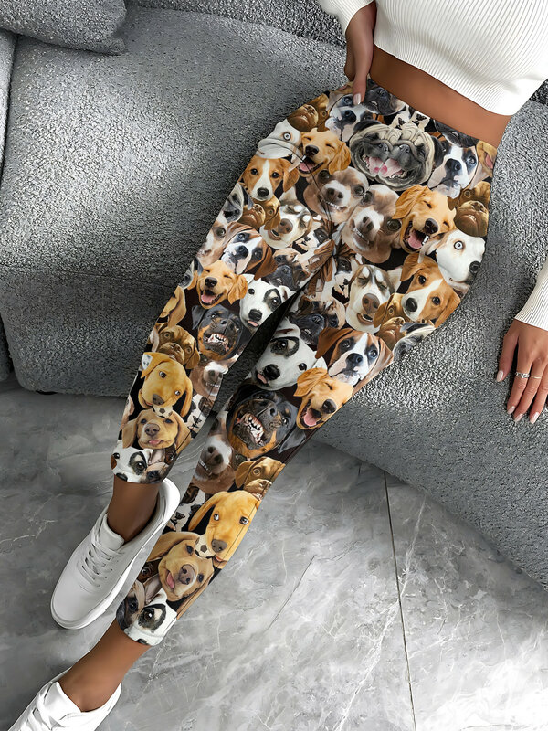 Msieeso กางเกงบ็อกเซอร์พิมพ์ลาย3D สำหรับนักมวยลายสุนัขสัตว์เสื้อผ้าผู้หญิงเล่นกีฬาฟิตเนสกางเกงขายาวใส่วิ่ง