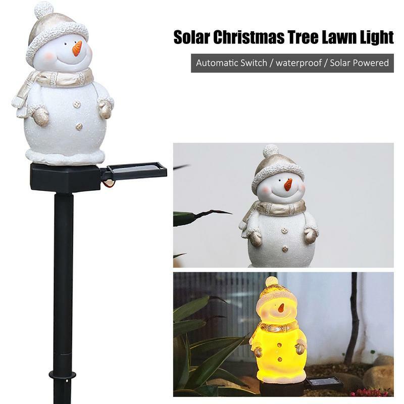 Snowman Solar Powered Pathway Lights, Outside Path Light, ambientalmente amigável, resistente estaca jardim, à prova d'água