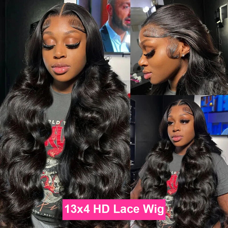 250% 30inch Body Wave Lace Frontal Human Hair Wigs 13x4 13x6 HD Lace Frontal Wig Water Wave Pre plucked Brazilian Wig on Sale