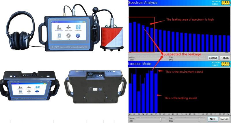 PQWT-CL300 система обнаружения утечки труб, Электронные измерительные инструменты для утечки под землей