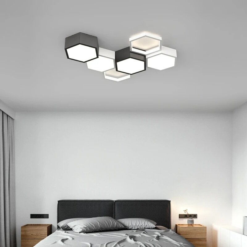 초박형 삼각형 천장 조명 램프, 거실 침실 LED 광택 살라 홈 LED 샹들리에 천장