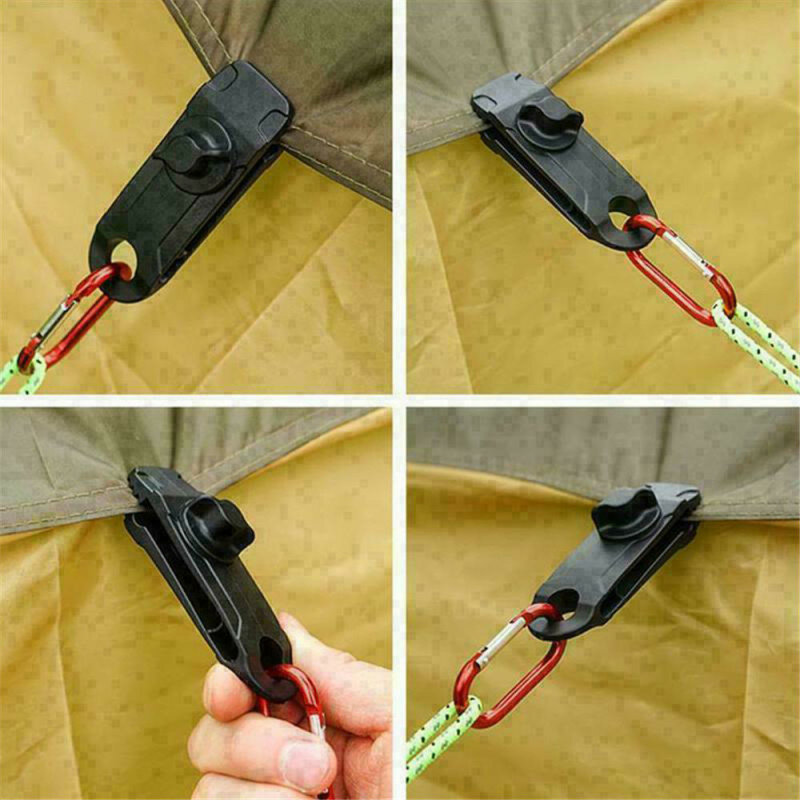5pcs Reusable Tent Clips Outdoor Camping Survival Grommet Tent Clips Buckle Awning Tarp Fixed Clips Tent Stakes Accessories