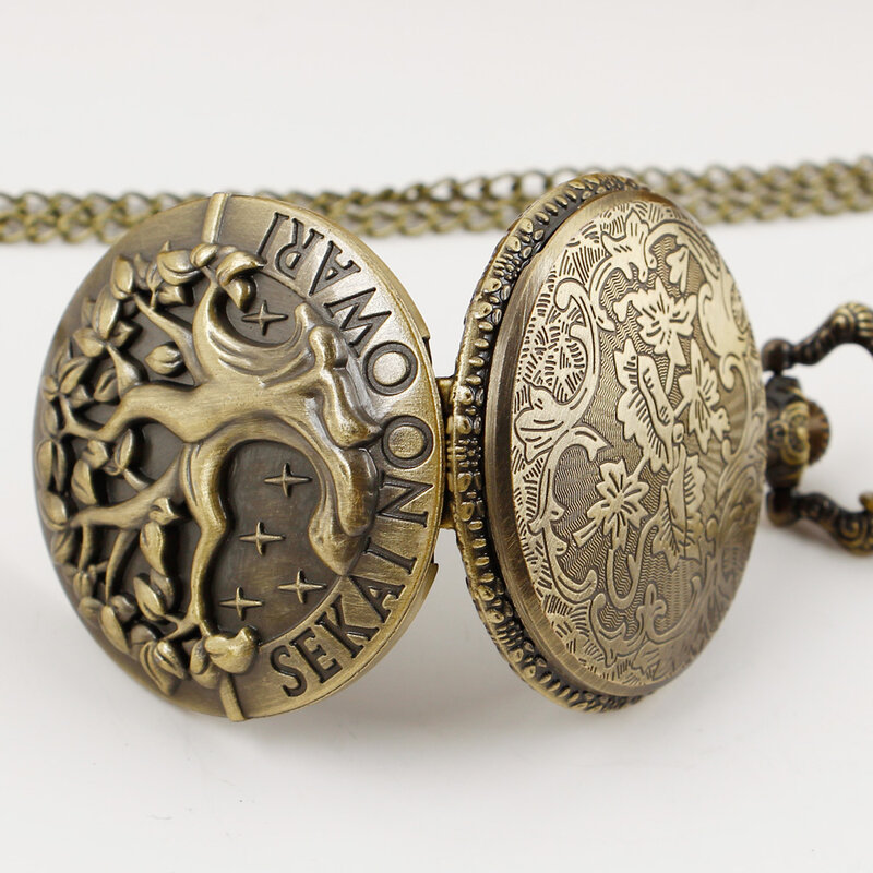 Orologio da tasca con motivo albero della vita in bronzo orologio da taschino con collana antica con orologio al quarzo a catena per uomo donna