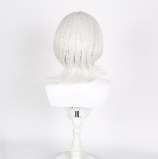Parrucca Cosplay Kaname Rana parrucca sintetica in fibra Anime BanG Dream Cosplay capelli corti bianchi argentati