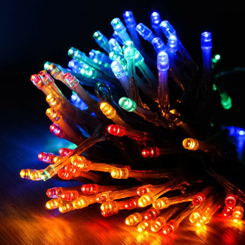 10m 100 Lights Outdoor Waterproof Christmas Chain Curtain Lights String Lights Droop Christmas Decoration Eaves Garden Lights