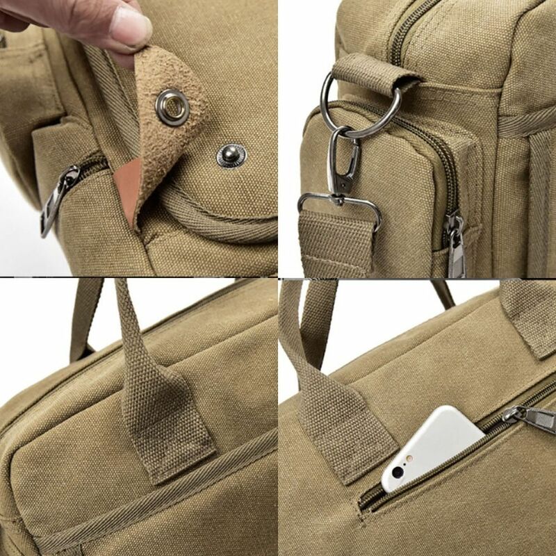Large Capacity Briefcase Business Wear Resisting Canvas Messenger Bags Water Resistant Handbag Travel