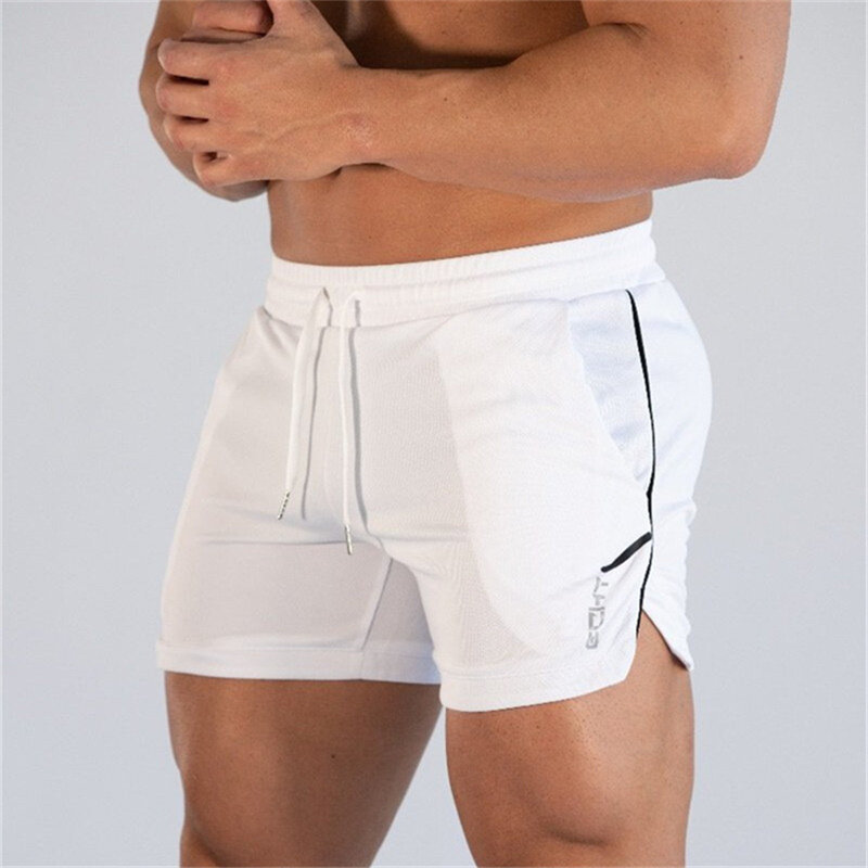 Pantalones cortos deportivos para hombre, Shorts de malla transpirable, secado rápido, ropa deportiva para gimnasio y playa, novedad de verano, 2024