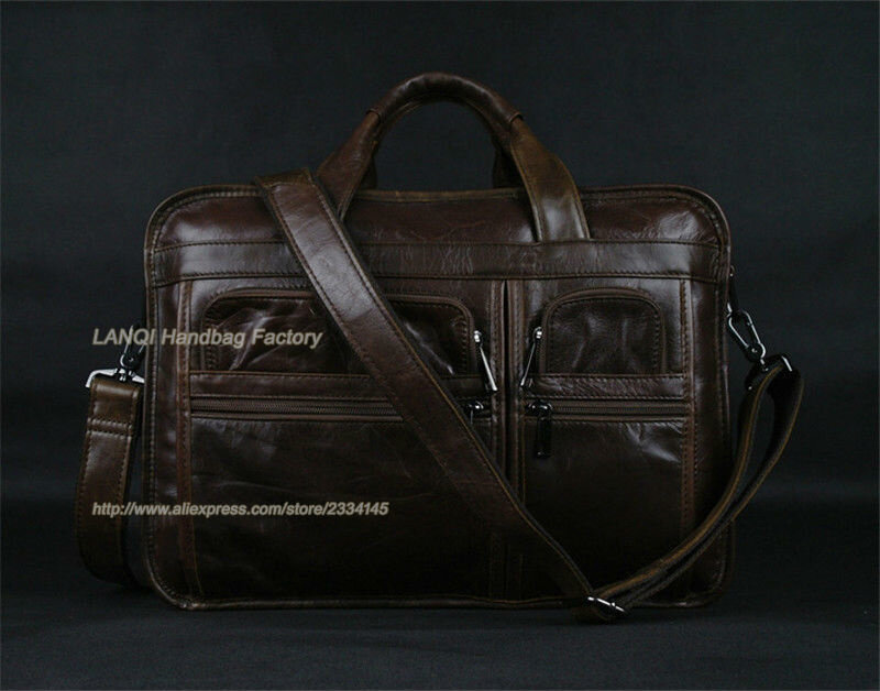 本革のブリーフケース,男性用の高級ビジネスバッグ,ラップトップケース,送料無料